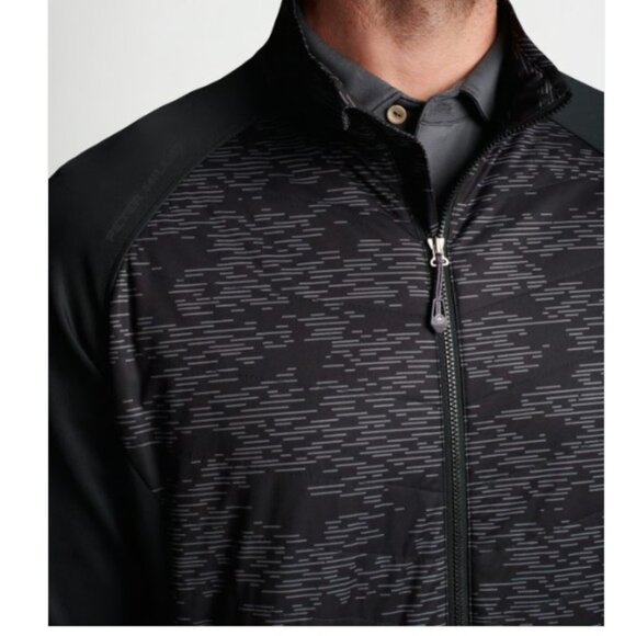 NWT Peter Millar LARGE Merge Elite Hybrid Men's Jacket Black Full Zip Coat $230 - Picture 2 of 4
